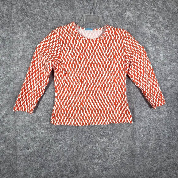 J. McLaughlin Tops - J. McLaughlin Catalina Cloth Knit Top 3/4 Sleeve Pullover  Orange Women's Size M